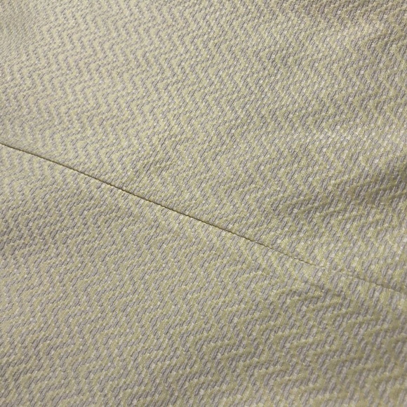 Helene Berman London Designer Dress Shift V Neck Chevron Yellow White New - Picture 6 of 7